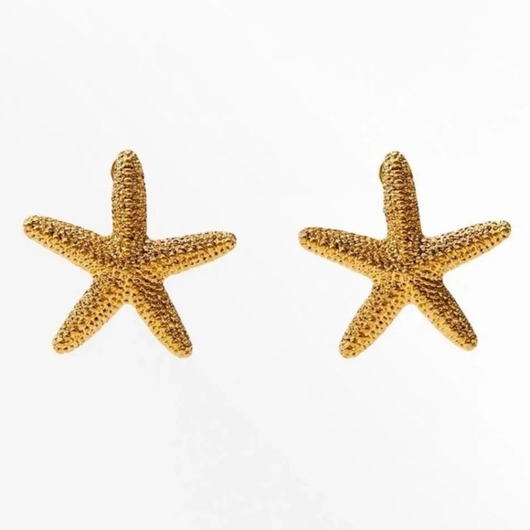 Zara Star Gold Starfish Earrings&Necklace Set - Picture 2 of 3